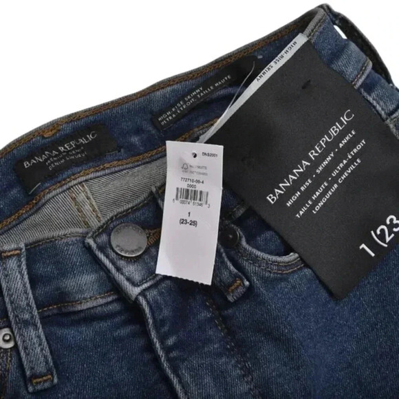 NWT Banana Republic High-Rise Skinny Jeans Womens Size 1 (23-25) Blue Denim - Picture 6 of 12